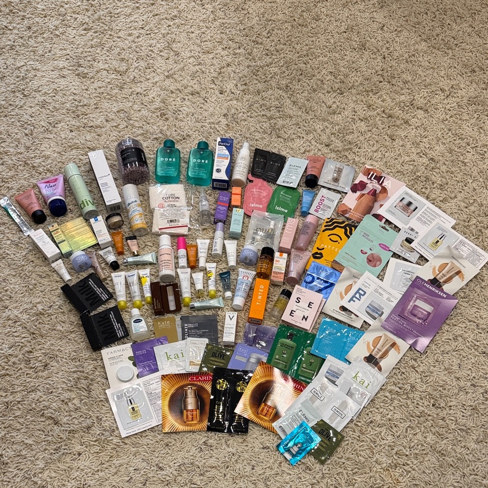 Assorted 100 Piece Beauty Sample Lot - Multicolor Skincare & Fragrance